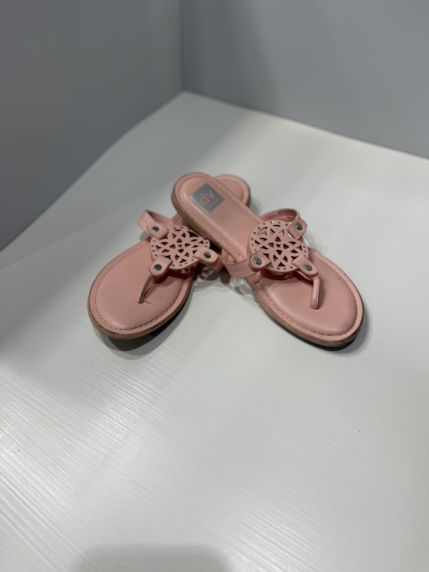 Dolce Vita Sandals Pink Leather Sandals With Cutouts