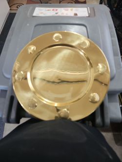 8 Gold Brass charger Plates