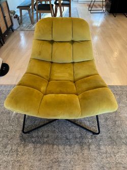 Corvus Ferrell Velvet Accent Lounge Chair - Yellow