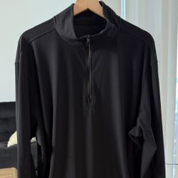 Lululemon Men’s Black Quarter-Zip Pullover Jacket Size XL – Lightweight, Pockets