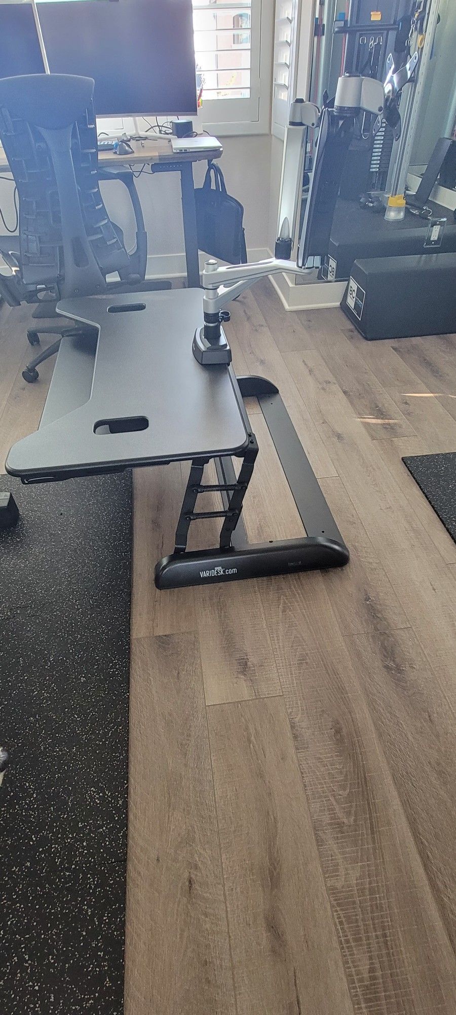 Varidesk Cube 40 Plus W/ Dual Monitor Arms