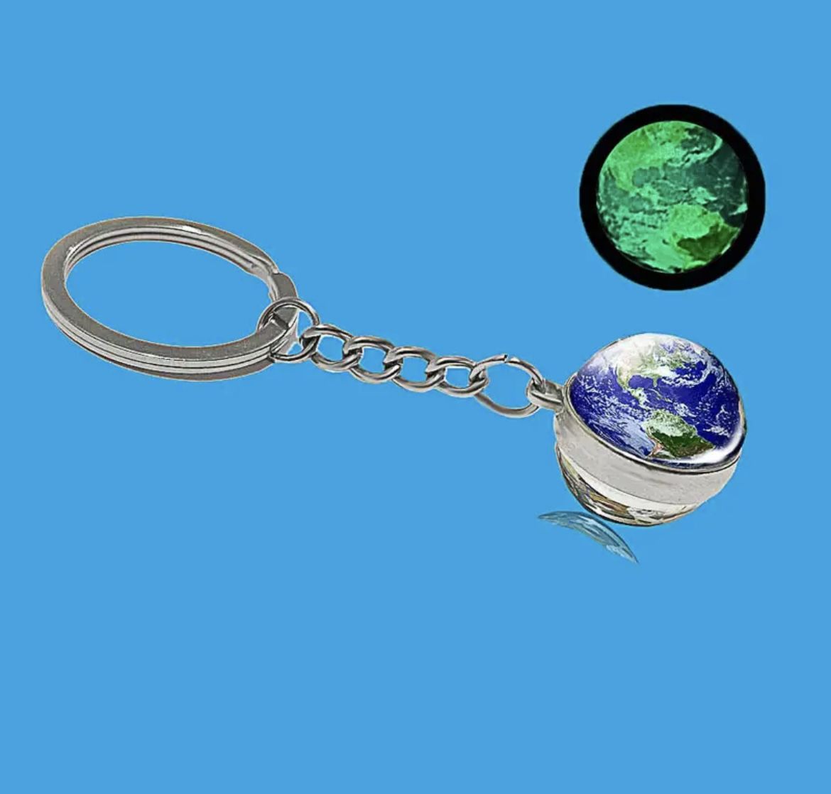 Brand New Glow-in-the-Dark Earth Keychain, Keyring & Bag’ Charm