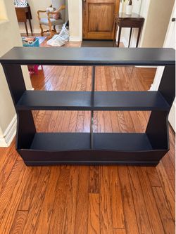 Blue bookshelf