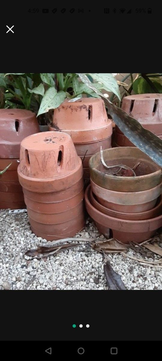 Clay Orchid Pots Various Sizes