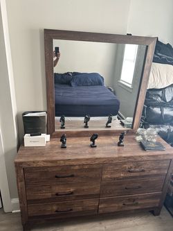3  bedroom set Rustic Wood Dressers and side table