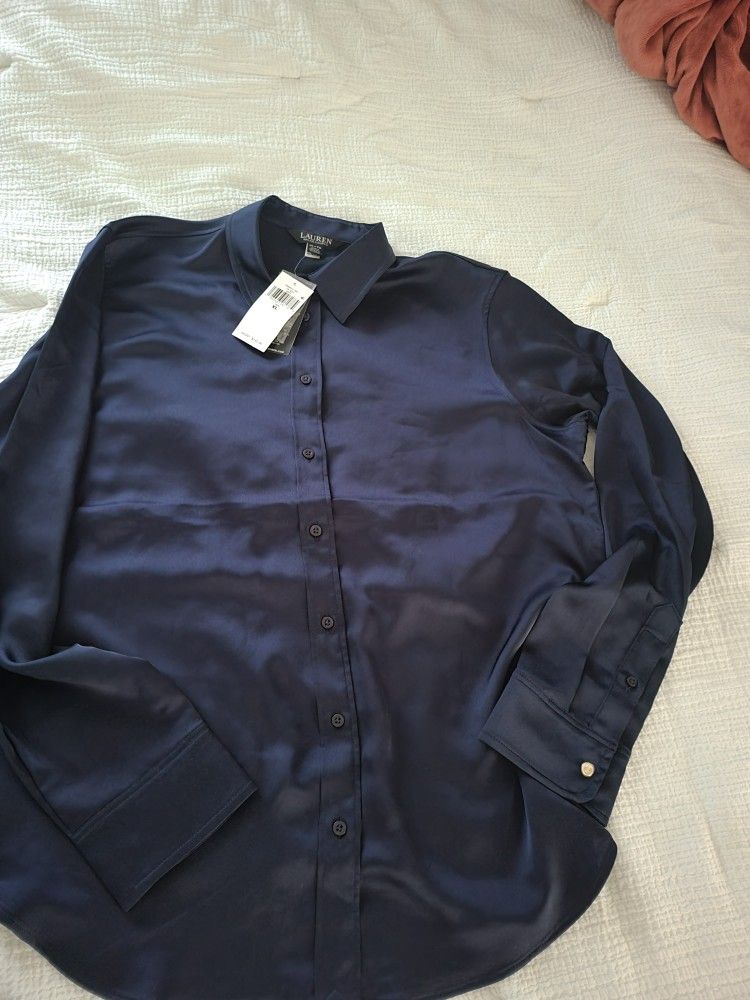 Ralph Laren Satin Charmeuse Shirt