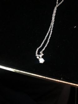 3/8 Karat diamond pendant with 14k white gold necklace