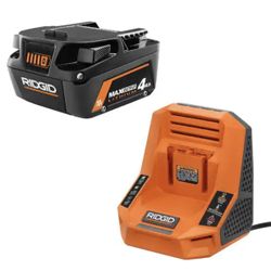 RIDGID 18V 4.0 Ah MAX Output Starter Kit with Rapid Charger