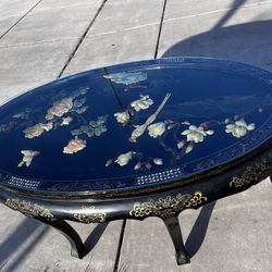 Asian Black Lacquer Oval Coffee Table Retail $1500!