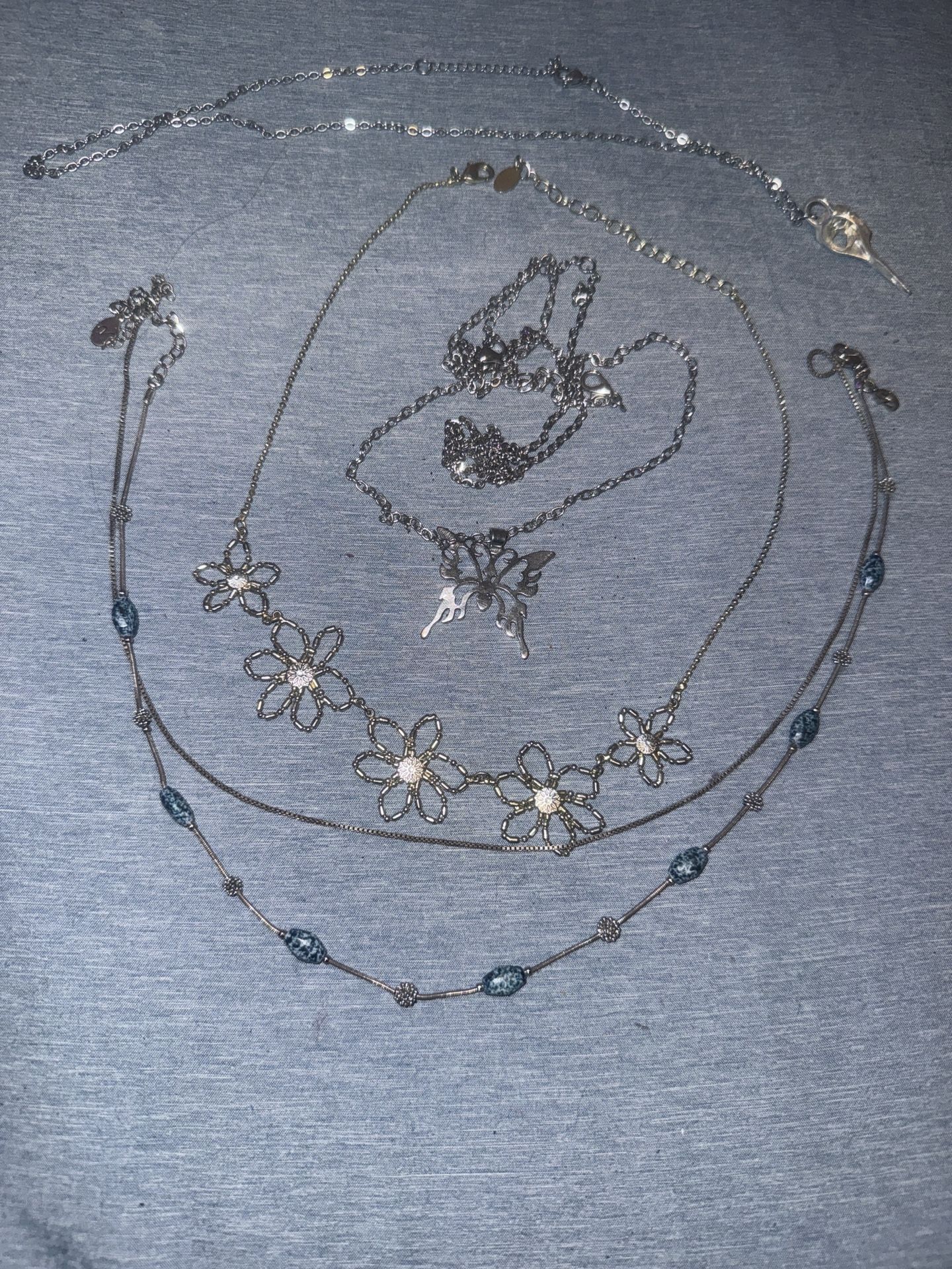 Floral Assorted Silver Aesthetic Jewelry