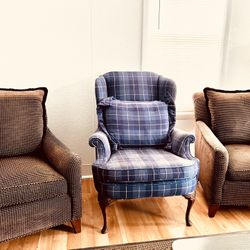 3 Single Sofa Chairs 