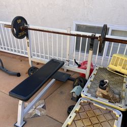Bench Press, Pull Up Bar, Dumbbells