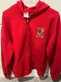 Boys Red Uniform “Doral Academy” Zipper Hoodie- Youth XL 18- Good Condition