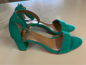 Naturalizer green block heel sandals size 7.5