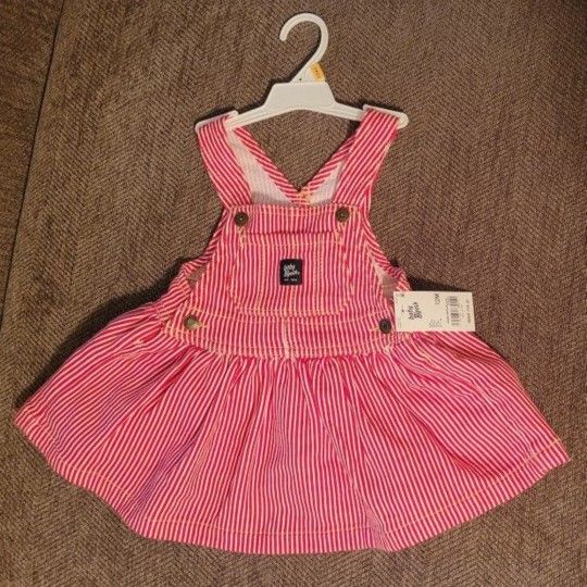 Baby Girl Red Oshkosh Overall Dress