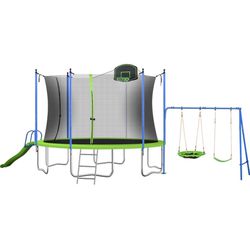 Trampoline With Swing Set 