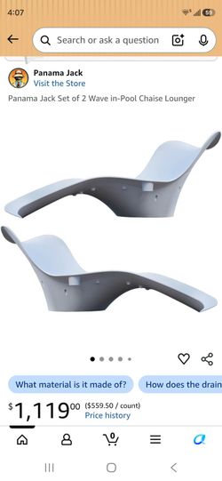 Panama Jack Set of 2 Wave in-Pool Chaise Lounger
