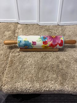 The Pioneer Woman Floral Rolling Pin with Stand