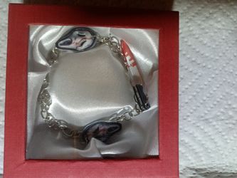 3D Ghost Face Charm Bracelet New..