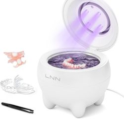 LNN Ultrasonic Retainer Cleaner - 45kHz Dental Cleaner with UV Light for Dentures, Mouth Guards, Aligners, Retainers & Toothbrush Heads - 180ML Capaci