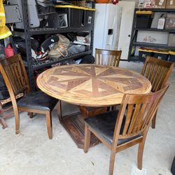 Solid Wood Table With Chairs
