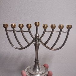 Godinger Hanukkah Vintage Silver Plated Candle Holder 5 3/4" X 7"  Menorah