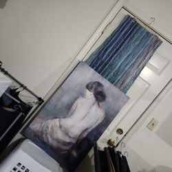 Bath Decor Bundle Wall Art And Shimmery Shower Curtain