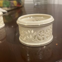 New In Box Set Of 2 Lenox Pierced China Votives