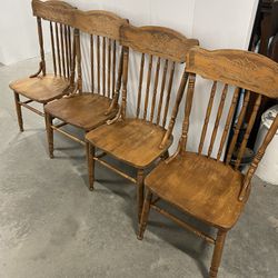 Press Back Wood Chairs (set Of 4)