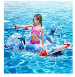 Original Fighter Pool Rafts for Kids & Adults, Pool Floatie with Two Water Cannons, Swimming Floats Raft Lake Beach Pool Party Toys, Camo Blue Pool Fl