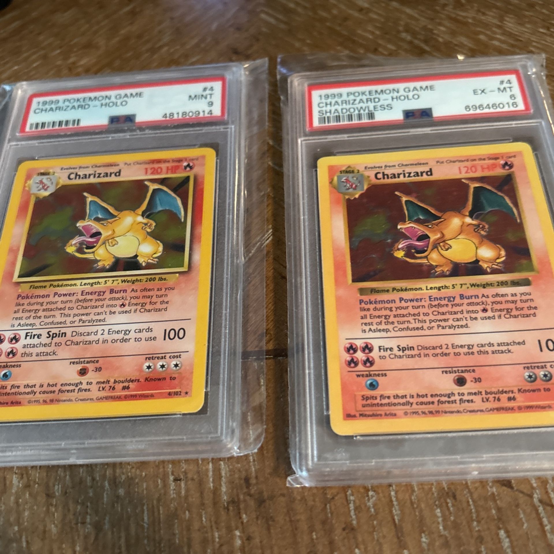 Base Set Charizard Psa 9 Mint And Shadowless Charizard Psa 6 Ex-mt for Sale  in Ronkonkoma, NY - OfferUp