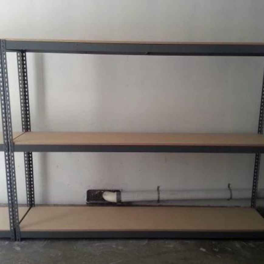 Warehouse Shelving 96 in W x 18 in D Industrial Boltless Garage Storage Racks New Commercial Steel Shelves Delivery Available