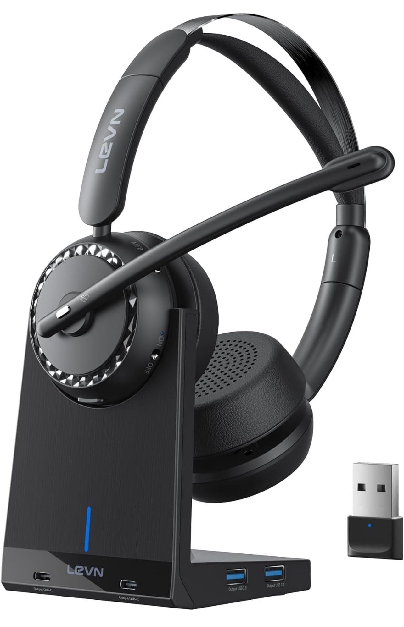 Wireless Headset, Bluetooth 5.2 Headset (AI Noise Cancelling)