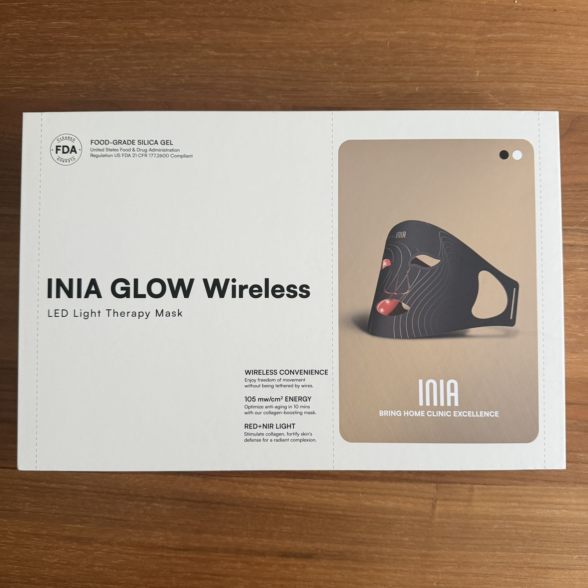 INIA Glow Wireless LED Light Therapy Mask (Red + NIR) – Like New