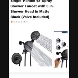 BLACK SHOWER SET W VALVE NEW
