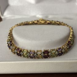 Sterling Silver And Multi Stone Bracelet 