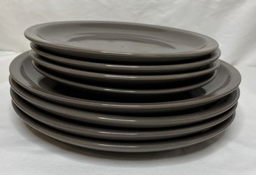 Plates - 4 Dinner/4 Salad Warm Brown