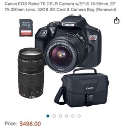 Cannon EOS Rebel T6 Camera