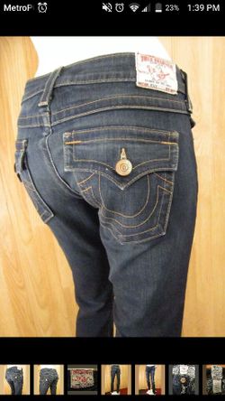 AUTHENTIC TRUE RELIGION BILLY LOW RISE SLIM FIT WOMEN JEANS SIZE 27 X 34.