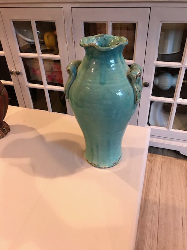 Teal Flower Vase