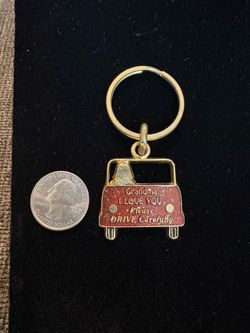 Vintage Grandma Drive Carefully Car Keychain