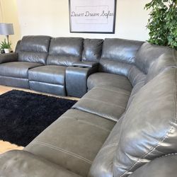 Latitude Run Jeanna 135.5" Modern & Contemporary 6-Piece Modular Power Reclining Sectional Sofa - USB Charging - Delivery Available  