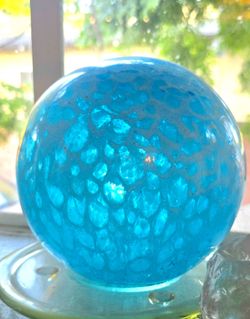 Glass Sky Ocean Gazing Ball 7"