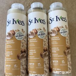 3Pack St. Ives Soothing Body Wash for Women, Oatmeal & Shea Butter 22 Oz (650ml)