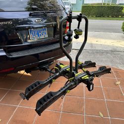 Two Bicycle Car Hitch Rack - Platform Type, Folding