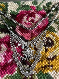Multi-layer silver  teardrop necklace