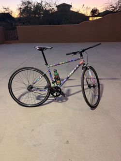 Single Speed Bike with Sticker Bomb Frame