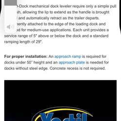 Visatil Vestil Edge-O-Dock Hand Oil Pump Dock Leveler 20,000 lb Load