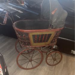 Antique Victorian,  Baby Basket Stroller