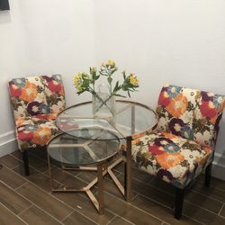 Metal And Glass Center Table For Living Room ( 35x23”) and Coffe Table 23x18” (only The Tables).